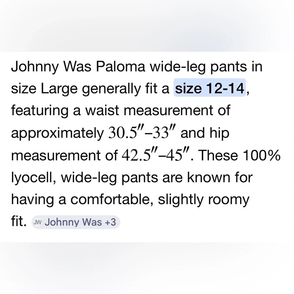 Johnny Was Paloma Wide Leg Floral Embroidered Women's Pants - Picture 10 of 10